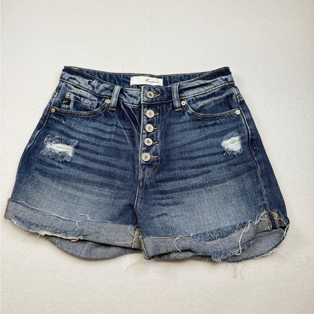KanCan Waist 26 Distressed Blue Jean Shorts - Picture 1 of 4